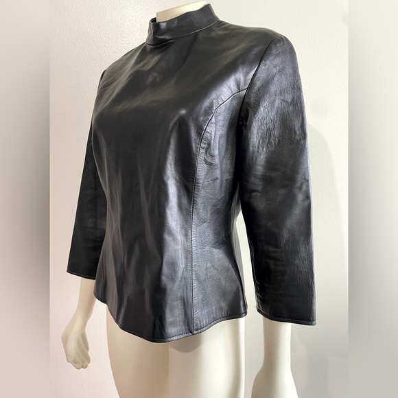 Mario Vittorio for Neiman Marcus Leather Top Quarter Sleeve Size 8 - Picture 7 of 12